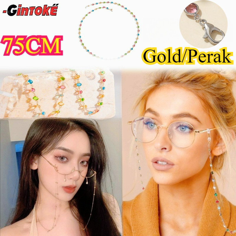 75CM Tali Rantai Kacamata /Tali Kacamata Wanita Kalung/ Rantai Kacamata Berlian Berwarna/ Gantungan 