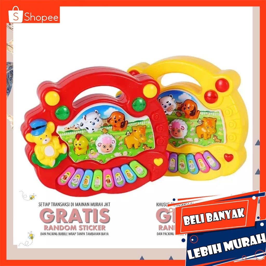 MAINAN ANAK EDUKASI MAINAN PIANO ANAK PIANO ANIMAL PIANO HEWAN