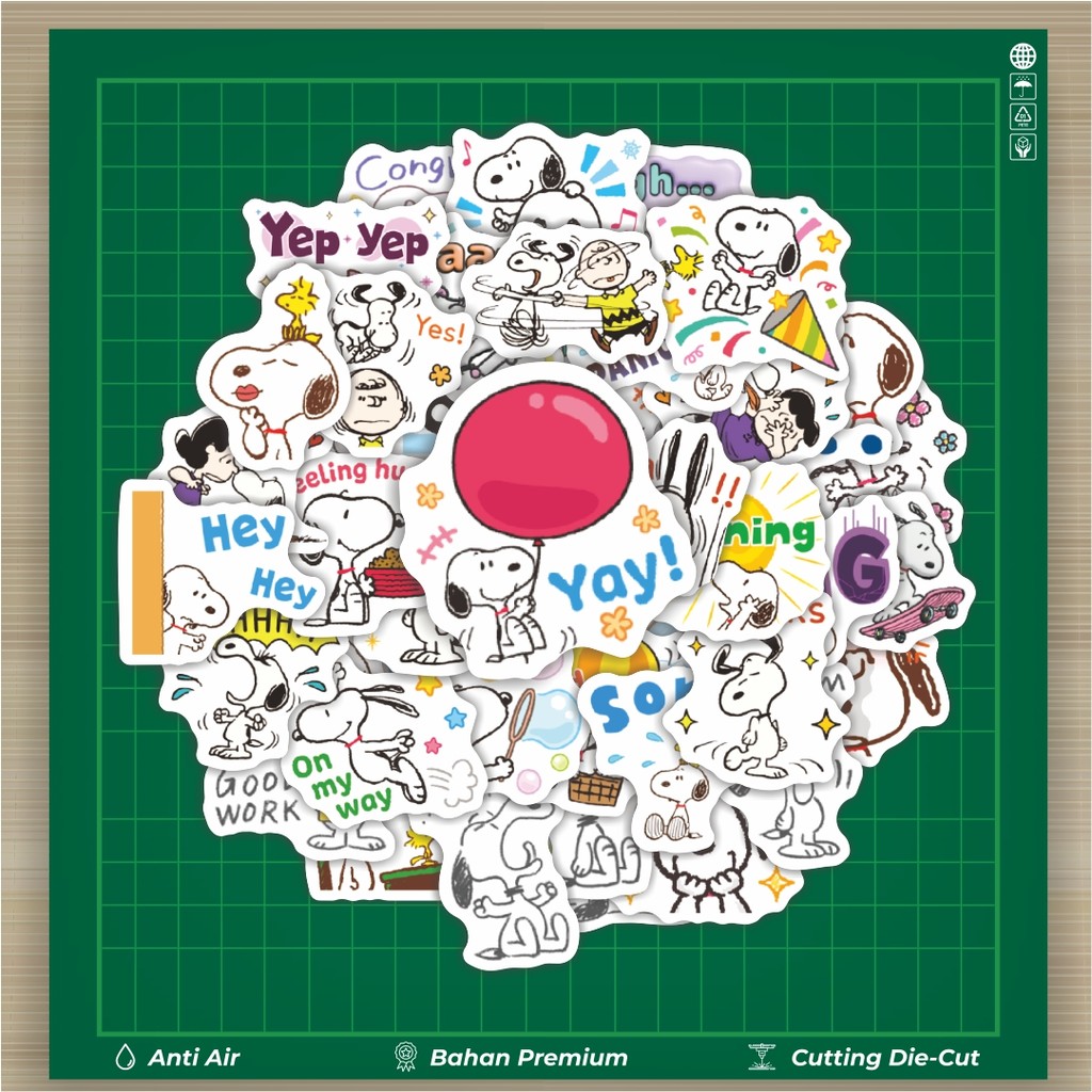 

HOT 50 PCS STIKER Stiker Kartun Snoopy V30 Stiker Fashion Cars Decal Dingin Kartu Album Custom Vinyl Anti Air- Sticker Aesthetic Buku Journal Koper Casing HP Tablet Laptop Helm Motor Botol Minum