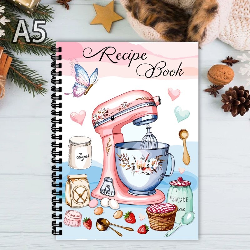 

Aesthetic Recipe Spiral Notebook Log,Family Recipe Book, Blank Pages,Perfect for Cooking Enthusiasts, Meal Planner