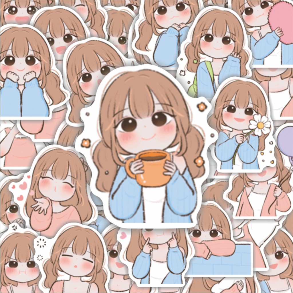 

100PCS Lucu Stiker Maple Girls Stiker Aesthetic Stiker Anti Air Stikers Berperekat Waterproof sticker decal buat Motor Helm Buku Journal Koper Casing HP Laptop Botol Minum Hadiah anak