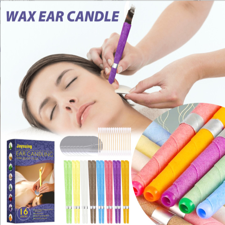 Jaysuing Ear Candle Pembersih Telinga 16pcs Terapi Telinga Alat Pembersih Telinga Lilin Terapi Telin