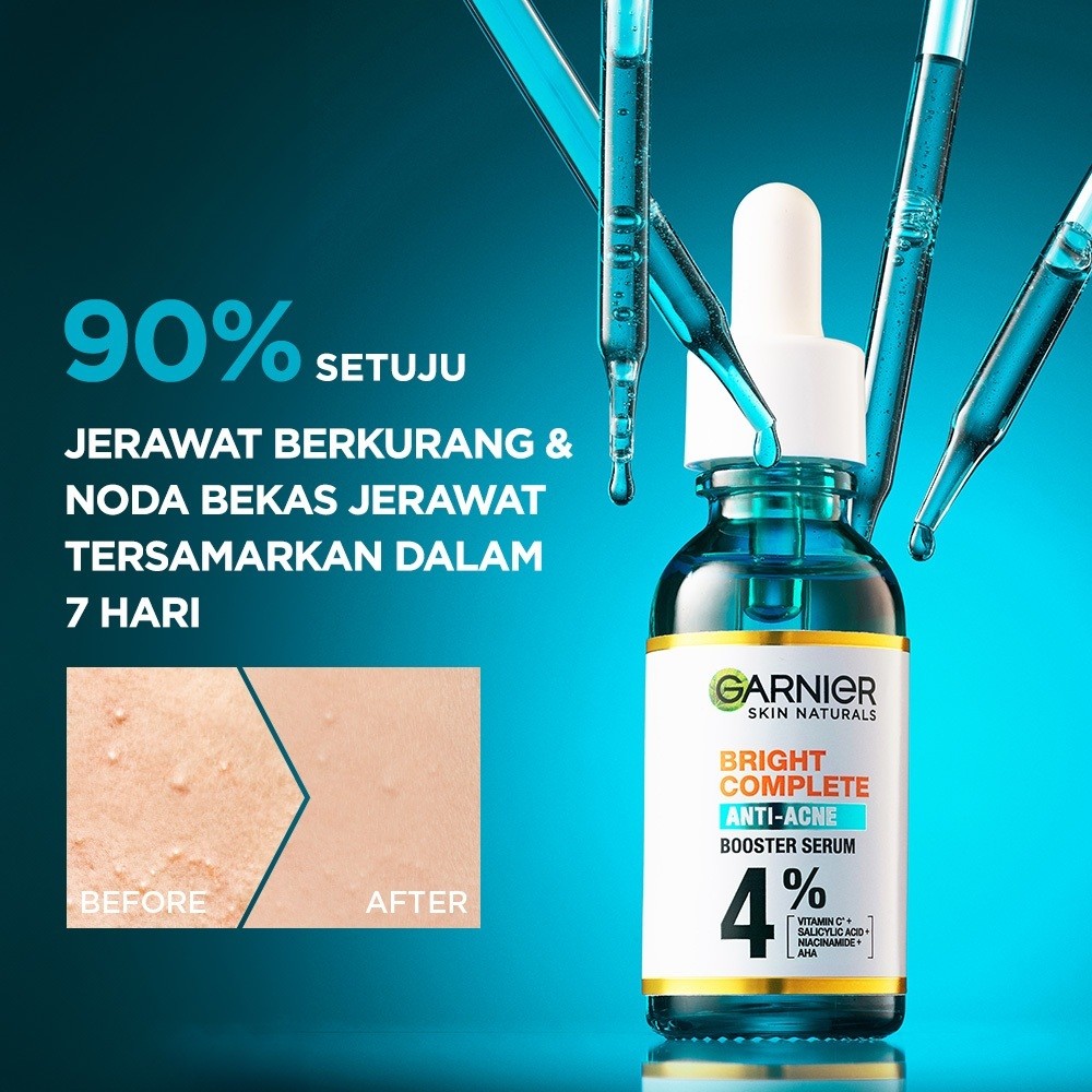 Garnier Bright Complete Anti Acne Serum 30ml Garnier Acne Serum Jerawat / Garnier Acne Serum