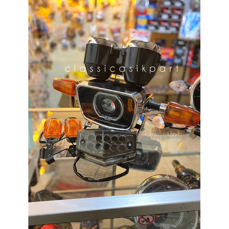 Paket lampu depan biled rx king new peredam komplit