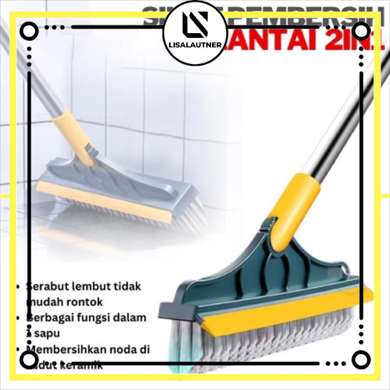 sikat lantai toilet 2IN1 sikat toilet ganggang panjang sikat serbaguna