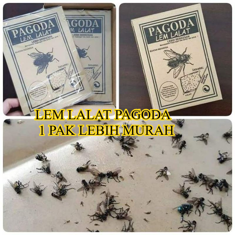 

(1box) Lem Lalat Pagoda / Lem Lalat Kertas / Lem Lalat Ampuh dan Lengket / Perangkap Serangga