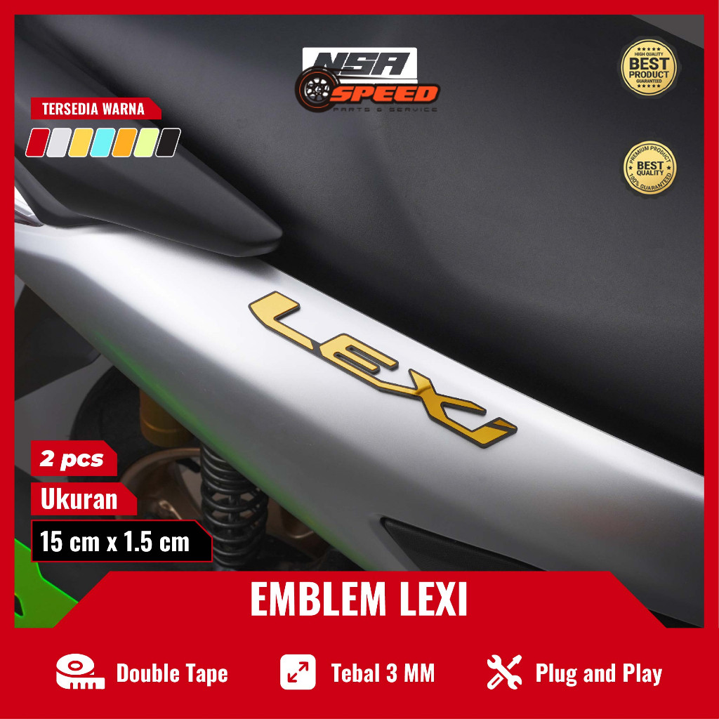 2PCS EMBLEM LEXI LOGO TIMBUL YAMAHA LEXI BUKAN STIKER LEXI KEREN EMBLEM MOTOR STICKER YAMAHA LEXI LO