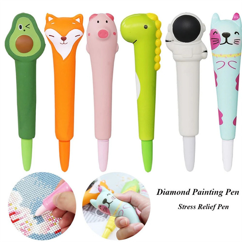 

5D amond Painting Cute Cartoon Image Point Drill Pen Y Multifunctional Decompression Point Drill Pen Tool Accessories