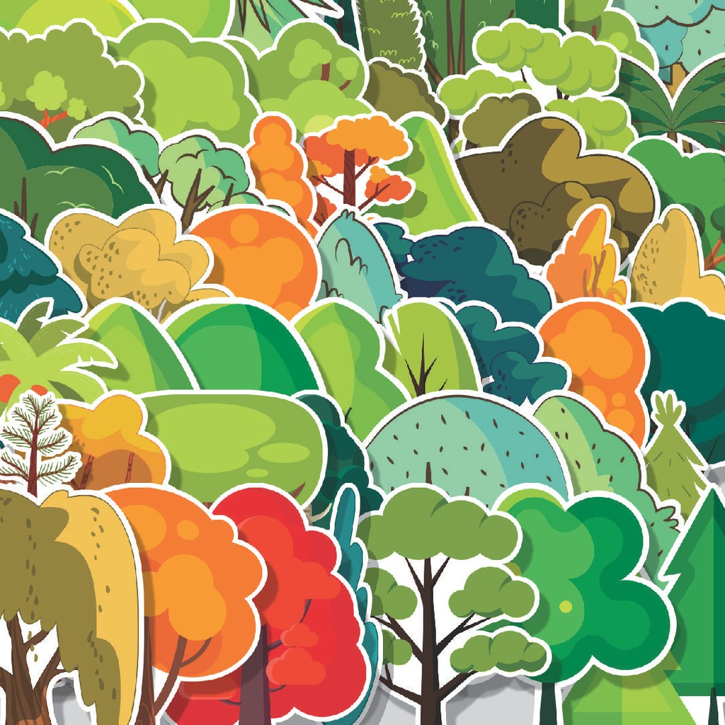 

Stiker Cutting Pack Stiker Ilustrasi Pohon Isi 100Pcs Series Aesthetic Lucu Keren Untuk Koper Bahan Vynil