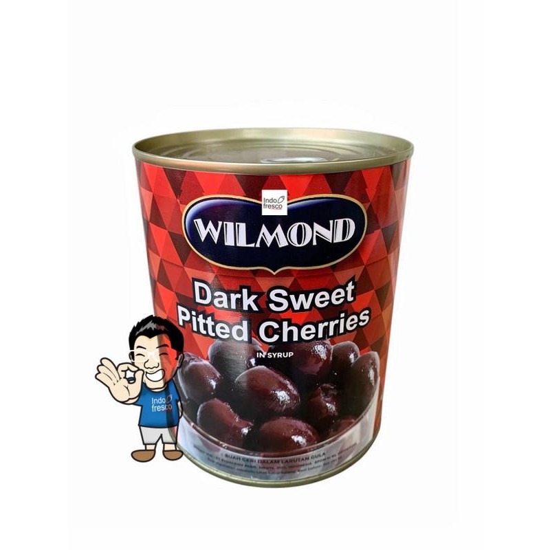 

PROMO! Wilmond Dark Sweet Pitted Cherries In Syrup Canned- Cherry Ceri Kaleng 825 g