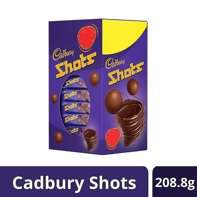 

CADBURY Shots Chocolate Balls 208gram isi 58pcs