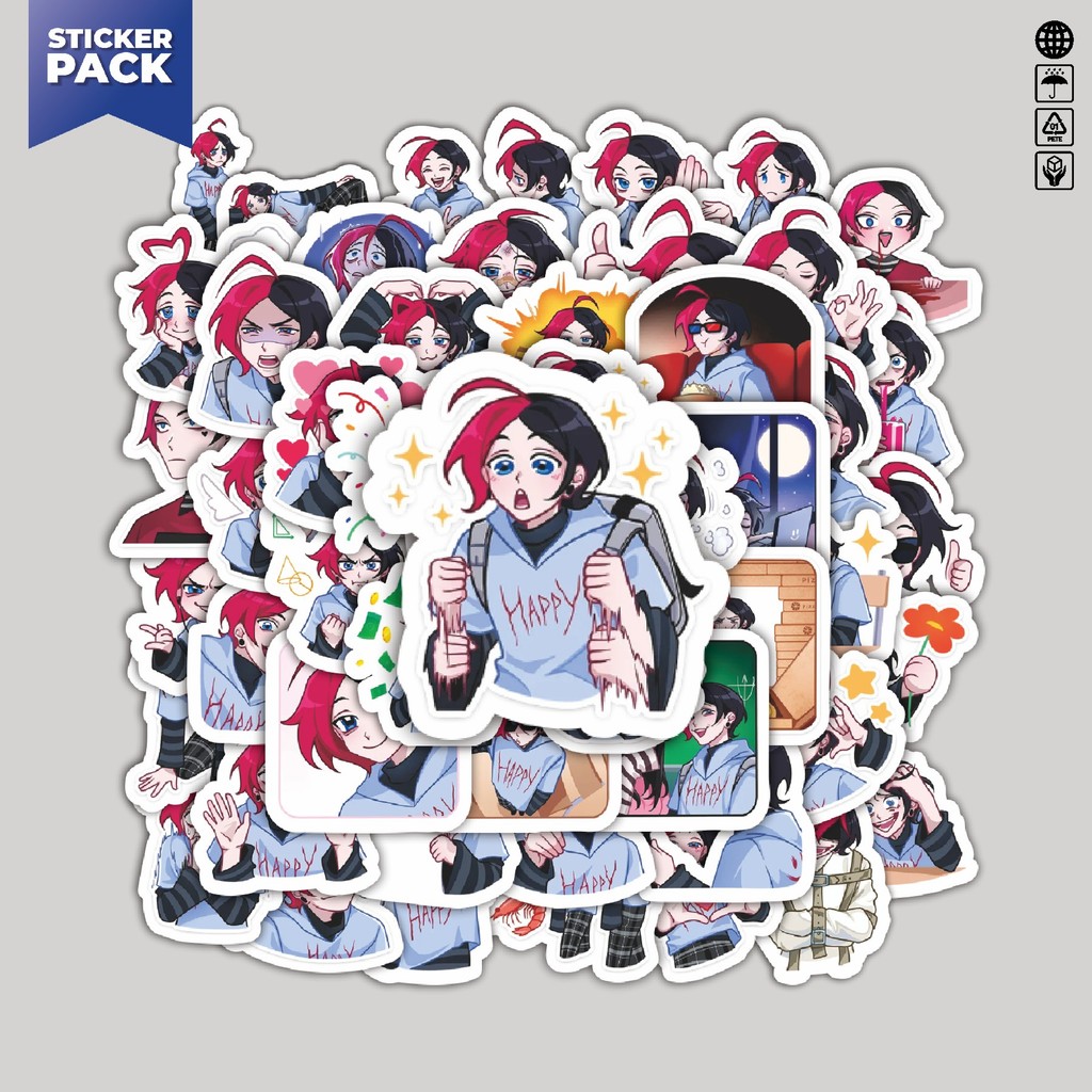 

[100PCS]Stiker Pack Stiker Kartun Schollboy Chic Aesthetic Vinyl Anti Air Dekorasi Sticker Laptop Buku Journal Koper Helm Casing HP Gitar Helm Skateboard
