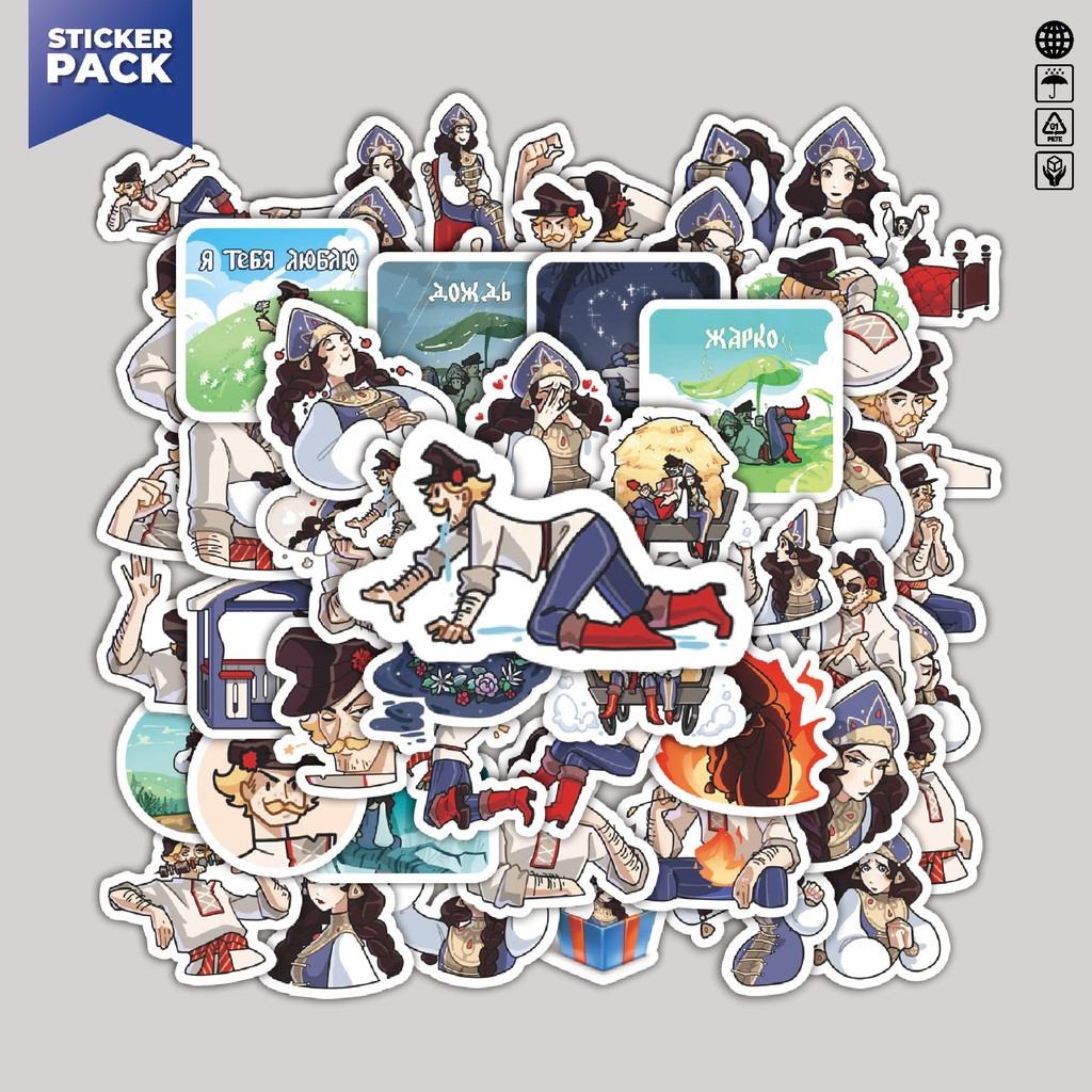 

[100PCS]Stiker Pack Funny Character Boyars The Vilager Aesthetic Vinyl Anti Air Dekorasi Sticker Laptop Buku Journal Koper Helm Casing HP Gitar Helm Skateboard