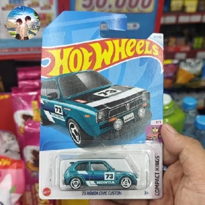 Hot Wheels 73 Honda Civic Custom hijau Crome