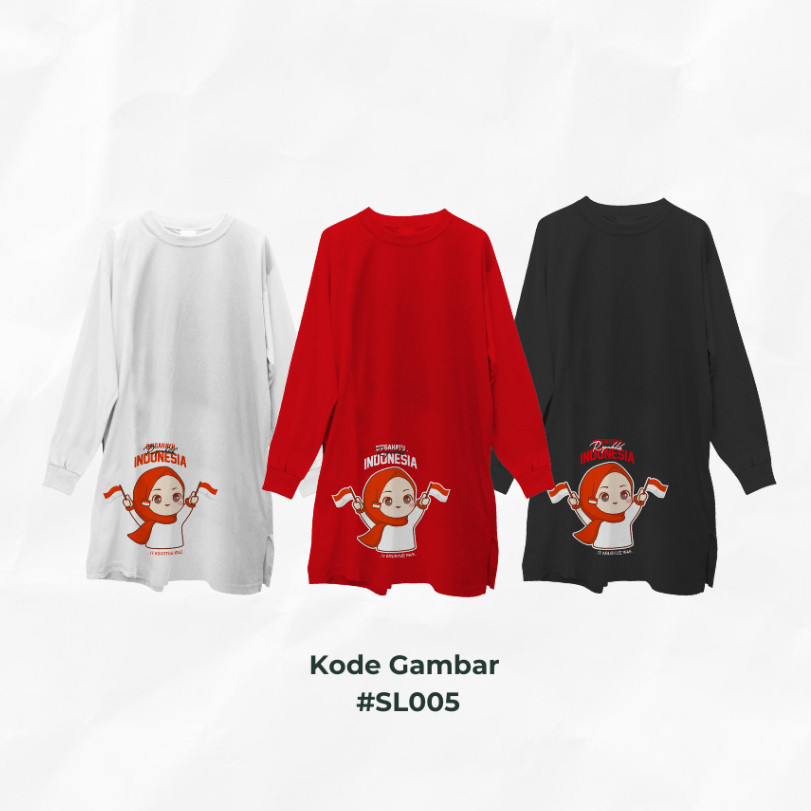 MACIAS_ Kaos Tunik Wanita / Kaos Tunik Kemerdekaan / Kaos Wanita Jumbo / Tunik Jumbo / Tunik 17 Agus