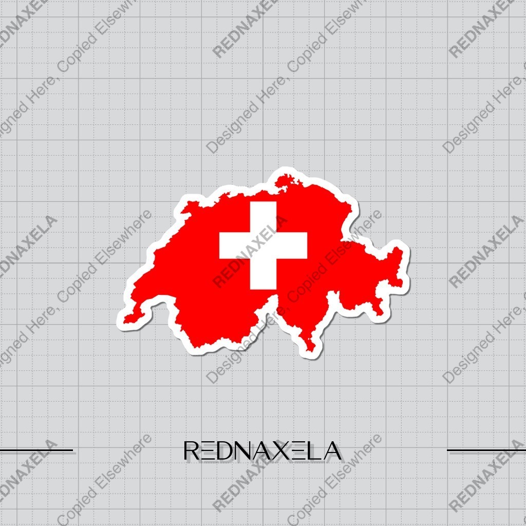 

Stiker Vinyl Switzerland Map Stiker Koper Outdoor Waterproof Sticker