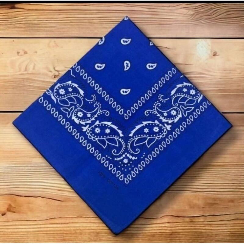 Masker Slayer Bandana Saputangan Scraft Multifungsi Motif Batik - BIRU
