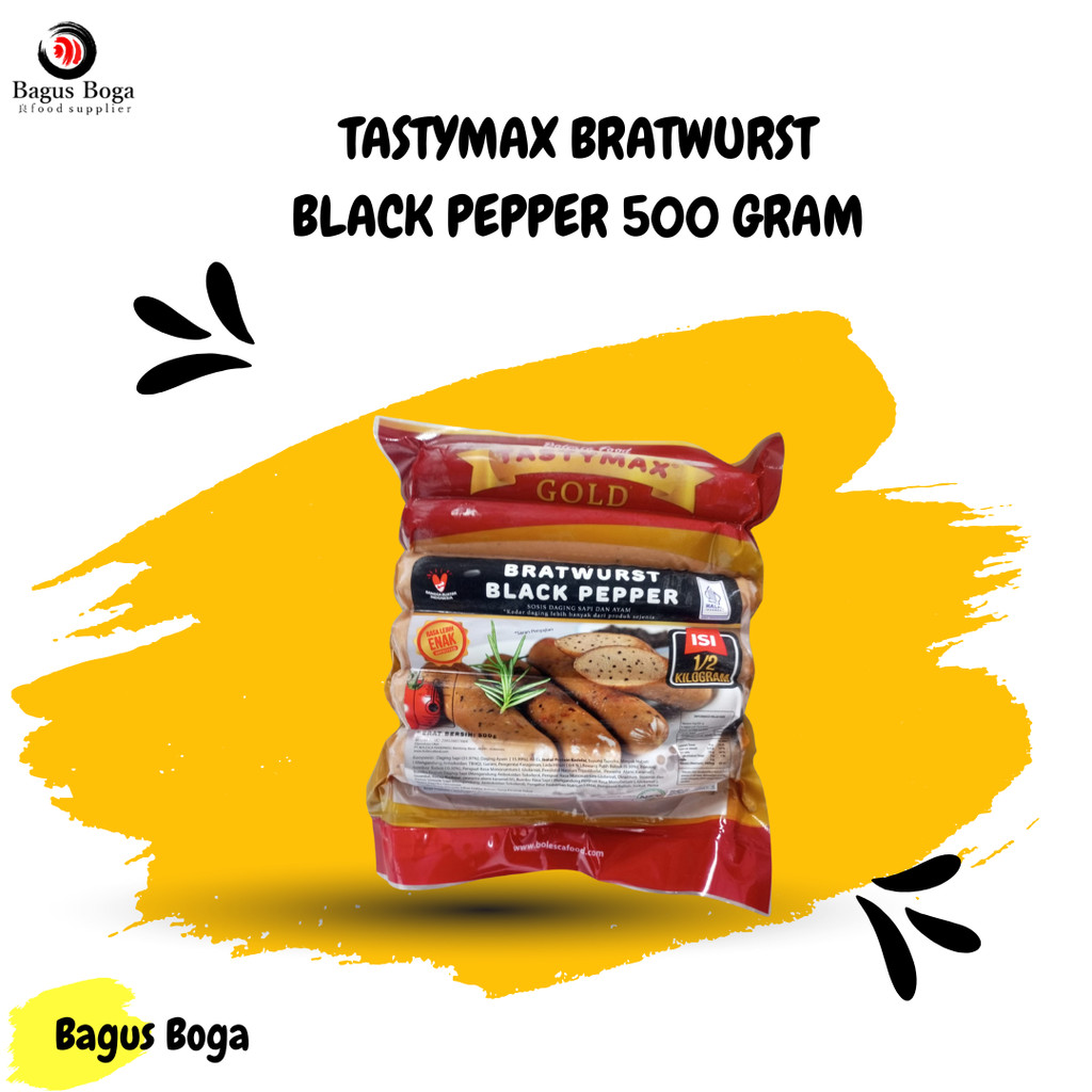 

TASTYMAX BRATWURST BLACK PEPPER 500 GRAM