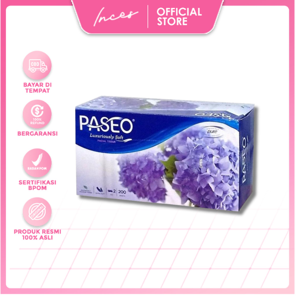 𝓲𝓷𝓬𝓮𝓼 - Tissue Paseo elegant facial box 200 sheets/Tisu wajah Paseo kotak 200s