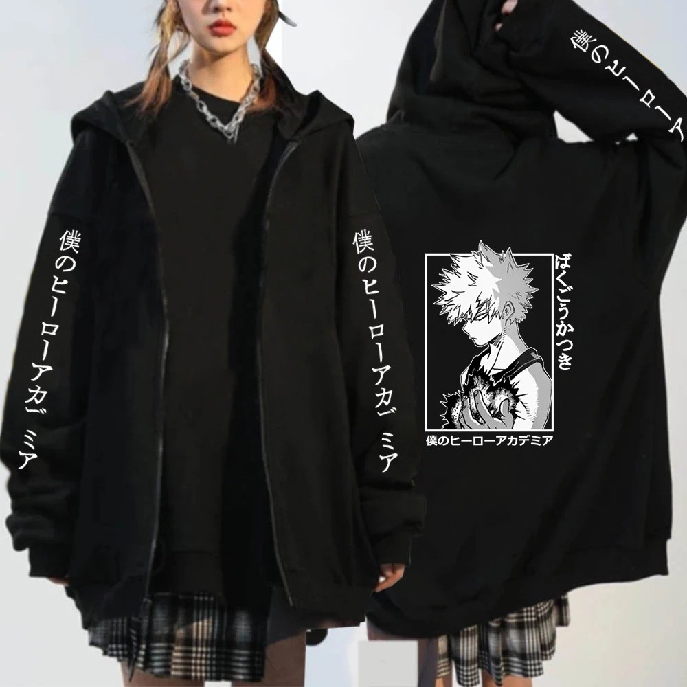 Jaket My Hero Academia Outerwear Zipper Bakugou Katsuki jacket coats