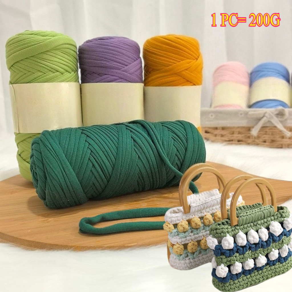 200g Knitting Yarn T Shirt Yarn For Crochet Bag Hat Shoes Slippers DIY Handcraft Blanket Thick Threa