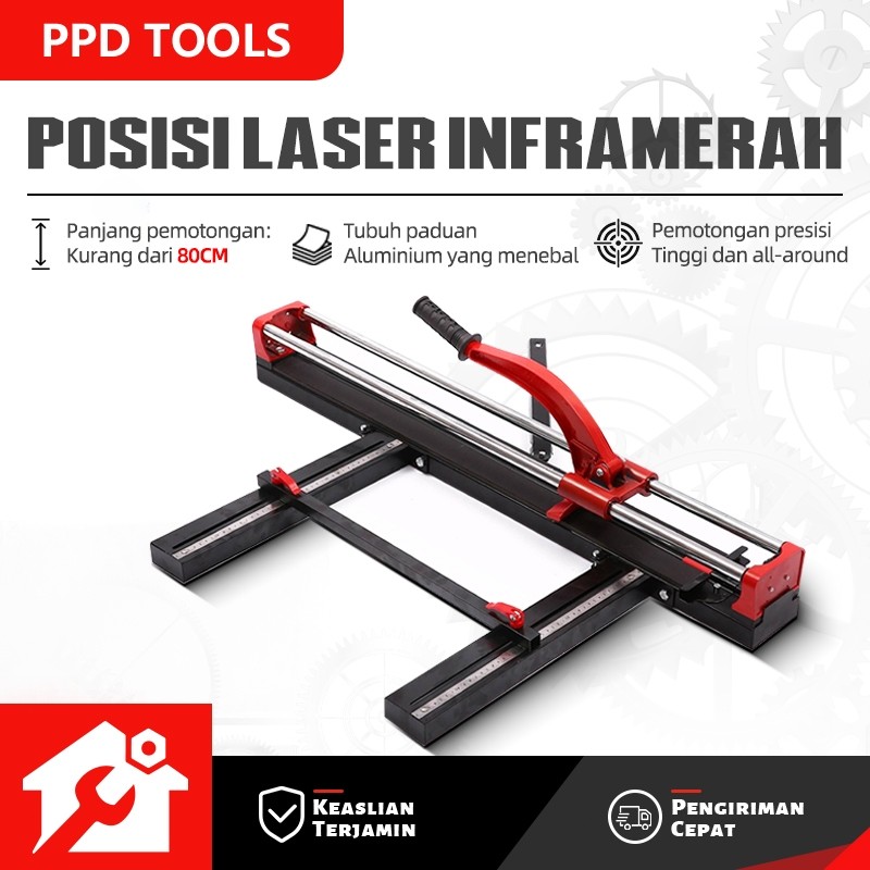 TERLARISPPD meja alat potong dorong keramik Pisau dorong paduan aluminium jalur ganda yang ringan, p