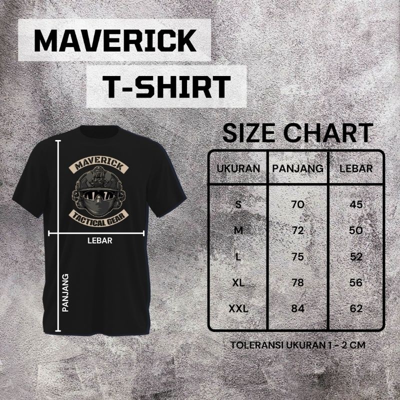 MAVERICK - Kaos Tactical Full Gear / T-Shirt Tactical / Kaos Tactical