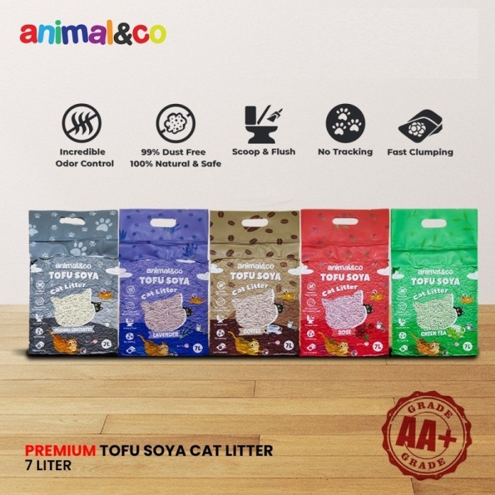 Tofu 7L Pasir Gumpal Kucing Pasir Kucing Wangi Tofu Cat Litter Pasir Wangi - coffe, babypowder, lave