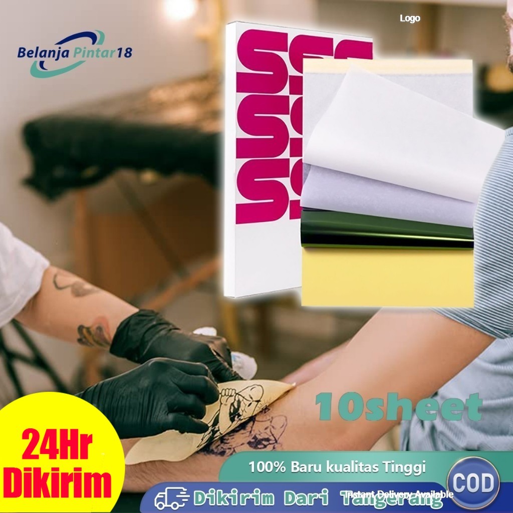 10pcs Kertas Transfer Tato Kertas Karbon Tattoo  Thermal Dan Carbon Stensil Stiker Temporary Tattoo 