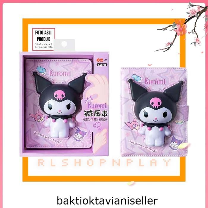 

Buku Diary Lucu Sanrio Notebook Squishy Kuromi Hello Kitty My Melody Cinnamonroll - kuromi