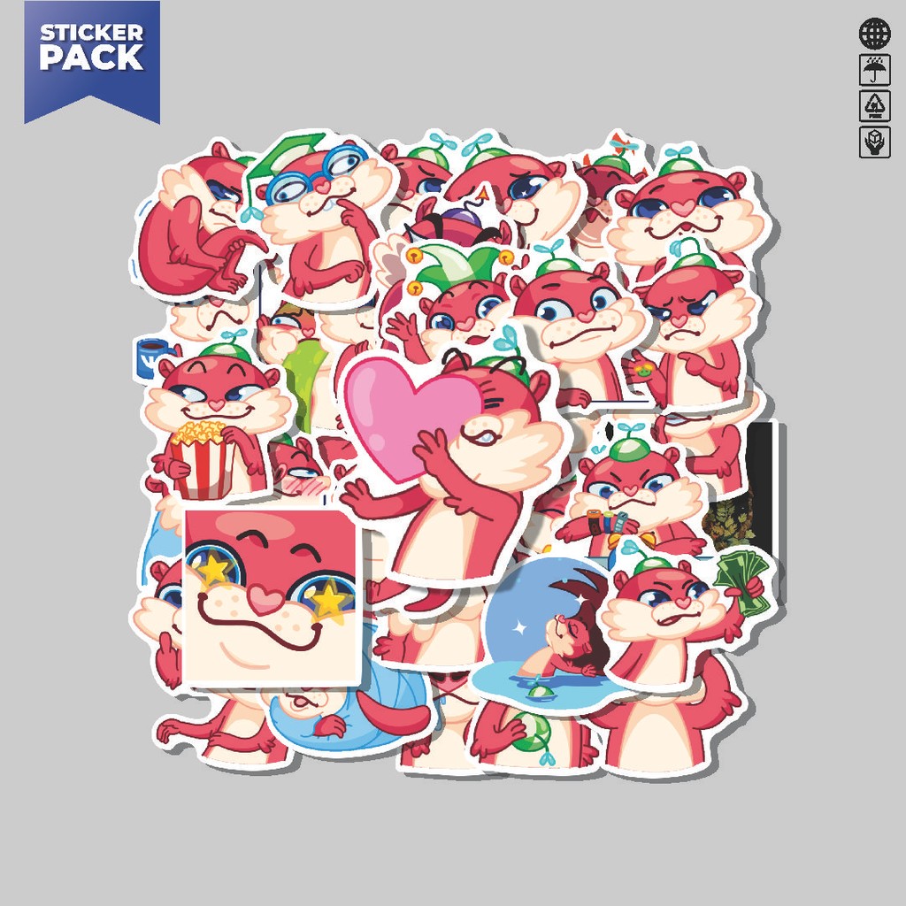 

[100PCS]Stiker Pack Stiker Animal Cute Otti Aesthetic Vinyl Anti Air Dekorasi Sticker Laptop Buku Journal Koper Helm Casing HP Gitar Helm Skateboard