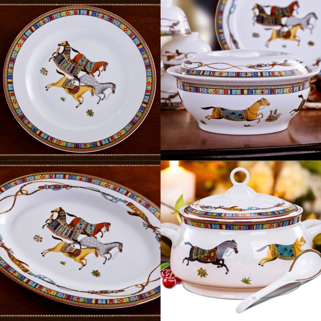 [VAES] Piring Mangkuk Saji Mewah / Pot Makan / Saji Dining Set Tableware