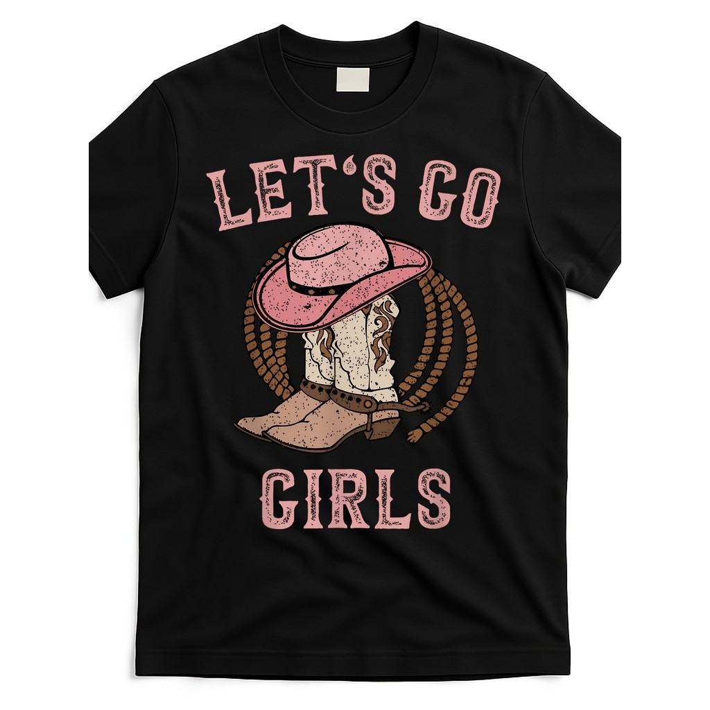 Kaos Pria Vintage Cewek Koboi Country Baju Katun Lengan Pendek Motif Topi Boots Adem