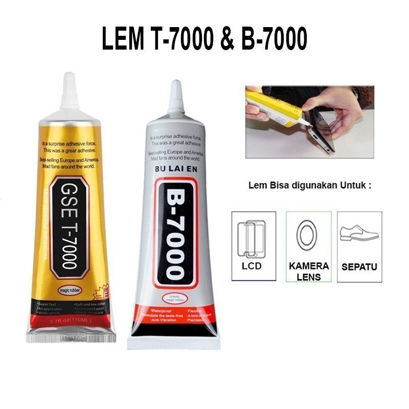 

PAKET 5PCS Layar Sentuh LCD LEM T7000 HITAM & B7000 TRANSPARANT - Promo Spesial