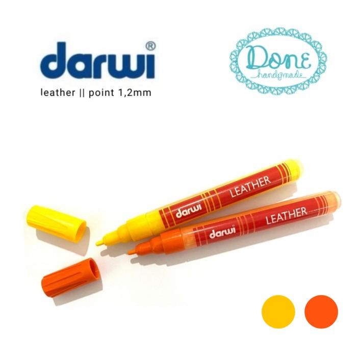 Darwi leather marquer darwi alat lukis permanen cat kain cat akrilik 1 - Orange