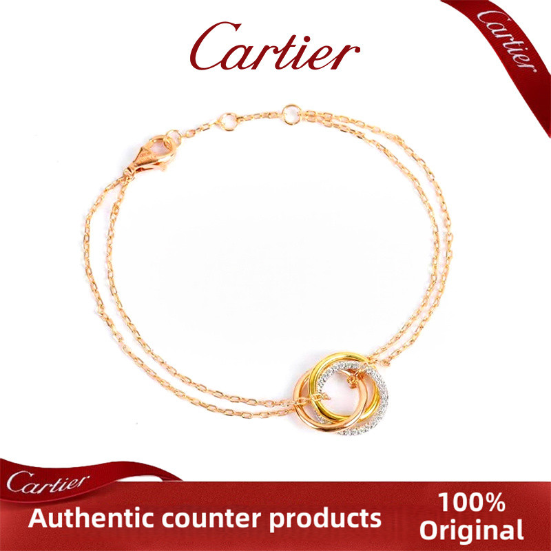 Authentic Cartier jewelry series counter, Cartier rings, classic three-color gold necklaces, diamond