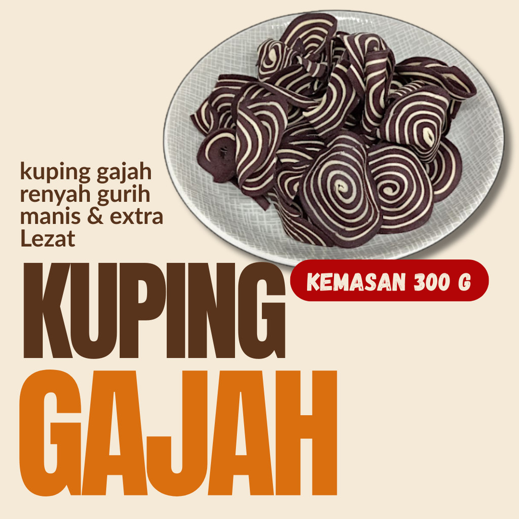 

Kuping Gajah mini 300gram cemilan Renyah Manis lezaat