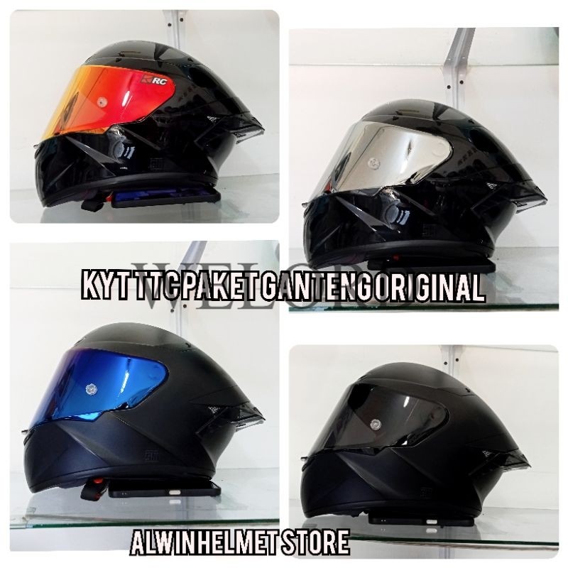 HELM KYT TTC BLACK GLOSSY. KYT TT COURSE HITAM GLOSSY