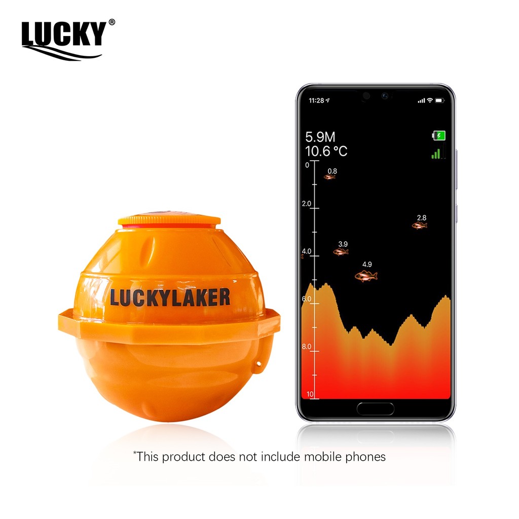 Lucky-Wireless Sonar Fish Finder Sea Fish Detect Portable Sounder WIFI 135ft (45m) Depth IOS Android