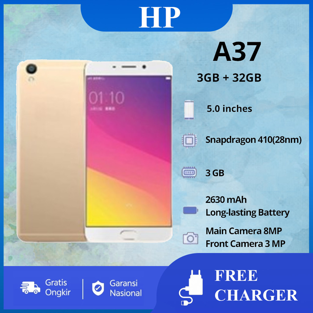HP Murah cuci gudang A37 RAM 3/32GB Smartphone 2630mAh Handphone Android MURAH BERKUALITAS