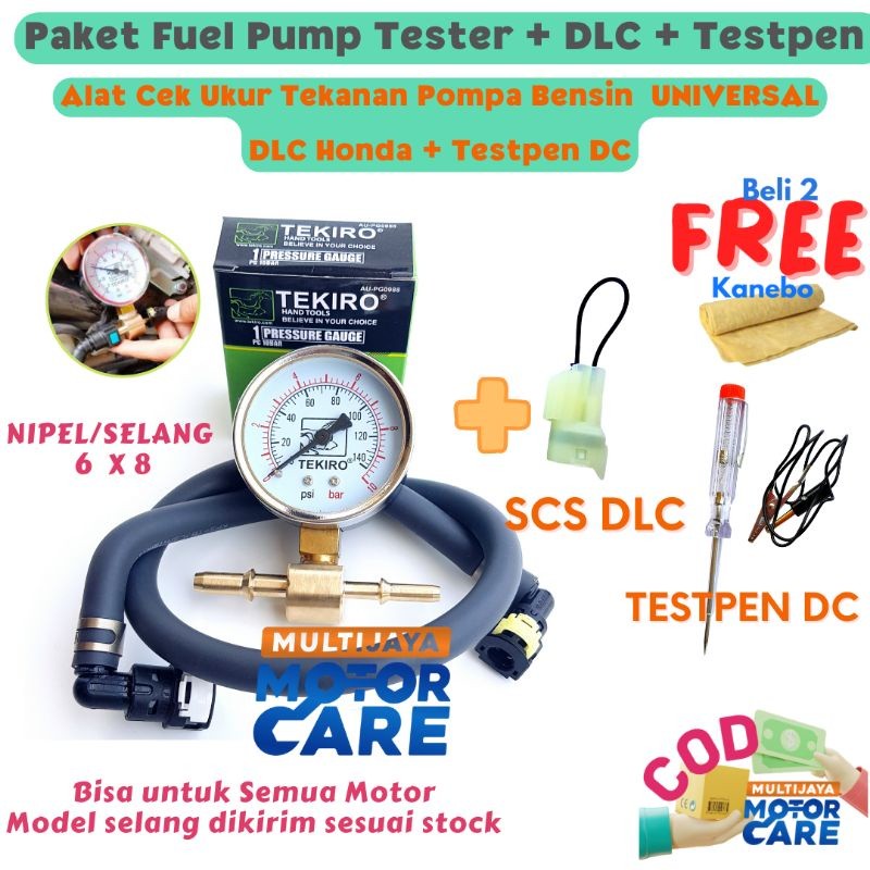HM8 - PROMO LENGKAP UNIVERSAL Fuel Pump Tester  Pressure Gauge Alat Cek Pengukur Tekanan Pompa Bensi