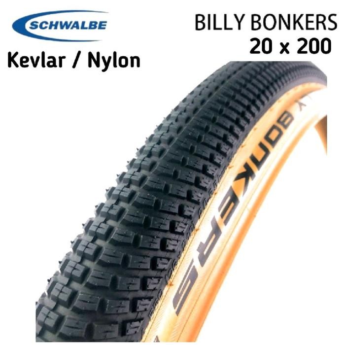 Tire Schwalbe BILLY BONKERS 50-406 20 x 200 Schwalbe Tan Wall - Ban Luar 20x200 Schwalbe Billy Bonke