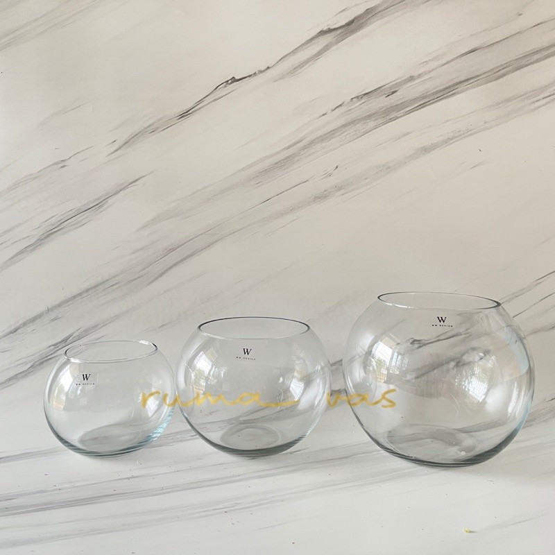 vas bunga kaca bulat unik bubble 1,5 liter 3 liter 4 liter dekorasi rumah aquarium bulat bubble