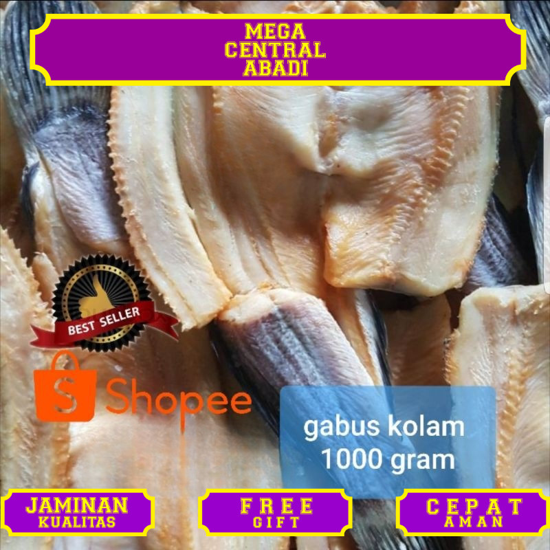 

ikan asin gabus kolam size besar 1000gram / 1 kg