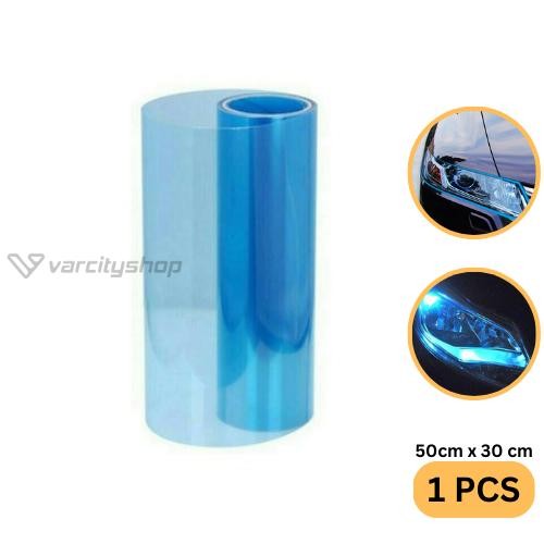 Stiker Lampu Mobil Lampu Motor StikerHybrid Sticker Headlamp Headlight - biru