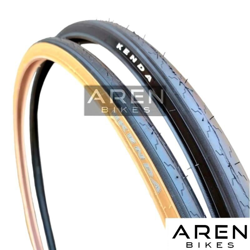 BAN LUAR SEPEDA 700 x 25C KENDA HITAM / GUMWALL 700x25C K152 SKINWALL TANWALL 25 C FIXIE BALAP ROAD 