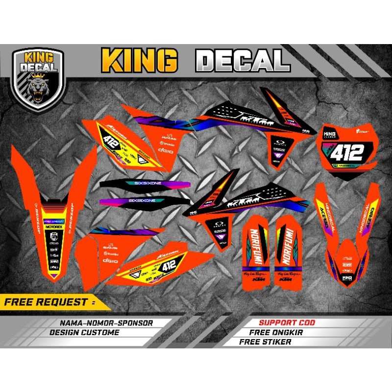 DEKAL MOTOR DECAL KTM 250 SIXDAY