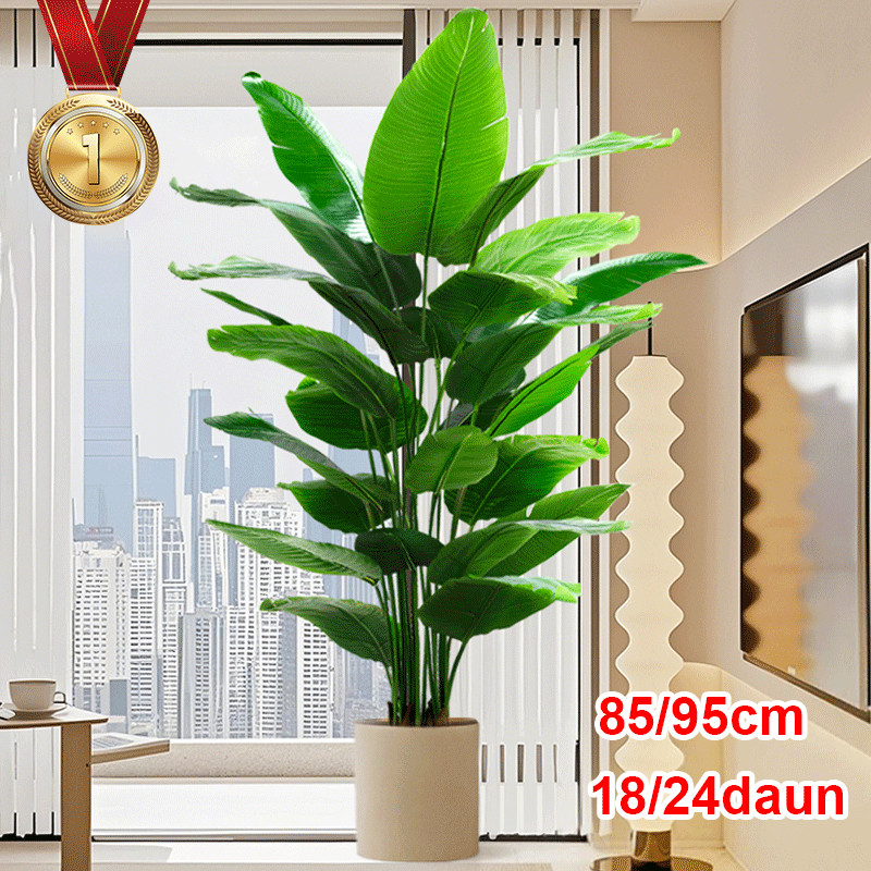 TANAMAN HIAS PLASTIK POHON PISANG ARTIFICIAL DAN POT 85 CM DAN 100 CM TANAMAN ARTIFICIAL BESAR DEKOR