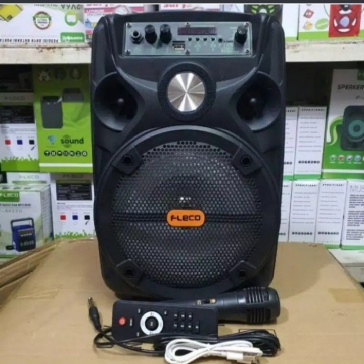 COD SPEAKER BLUETOOTH PORTABLE KARAOKE FLECO 8'5 INCH FL-955C&D BONUS MIC KARAOKE+REMOTE X-BASS / SP