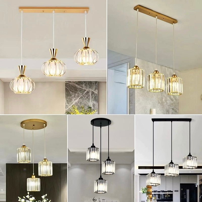 Lampu Gantung Kristal Minimalis Lampu Gantung Ruang Makan Lampu kristal plafon rumah Lampu ceiling